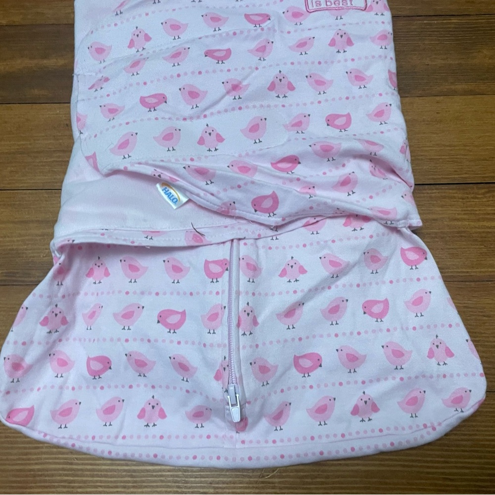 Halo Pink Bird Print Wearable Blanket Sleep Sack Swaddle Size Newborn - Picture 2 of 11